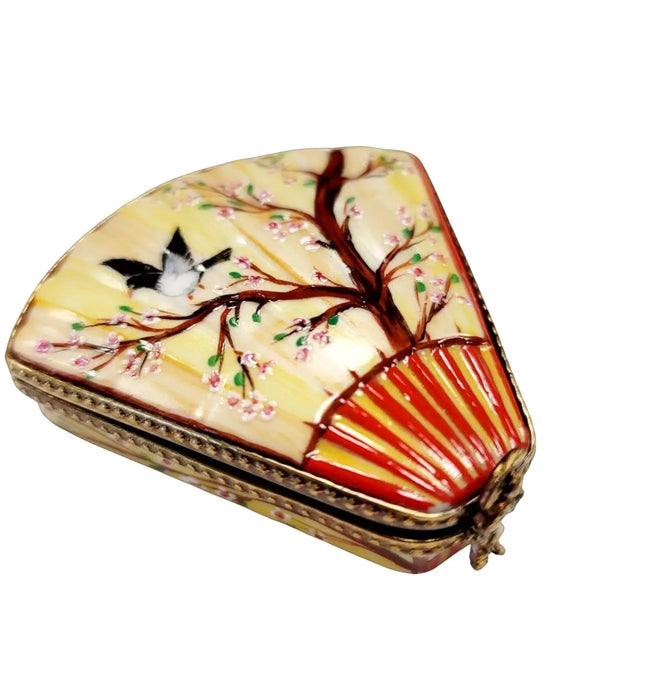 Oriental Fan Limoges Box for Collectors Porcelain Limoges women fashion travel LIMOGES BOXES French Trinket Box