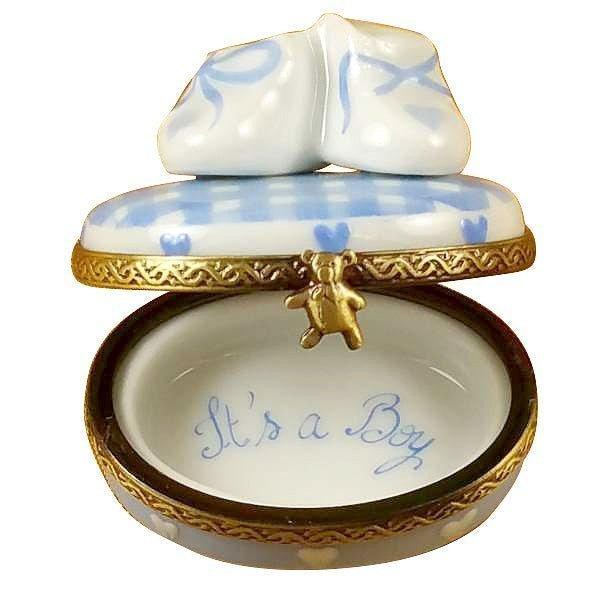 It's a Boy Keepsake Box Porcelain Limoges baby maternity French Trinket Box