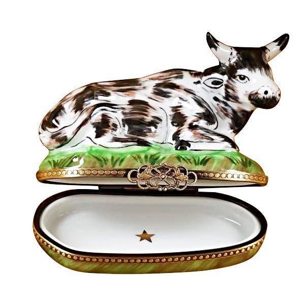 Ox Limoges Box for Home Décor Porcelain Limoges nativity wild animals French Trinket Box