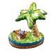 Palm Tree Limoges Box for Tropical Decor Porcelain Limoges beach travel French Trinket Box