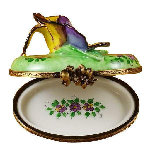 Pansy Limoges Box for Collectors Porcelain Limoges flowers French Trinket Box