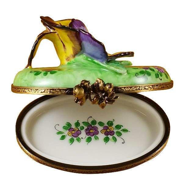 Pansy Limoges Box for Collectors Porcelain Limoges flowers French Trinket Box