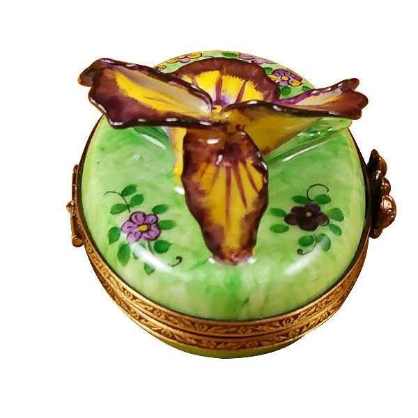 Pansy Limoges Box for Collectors Porcelain Limoges flowers French Trinket Box