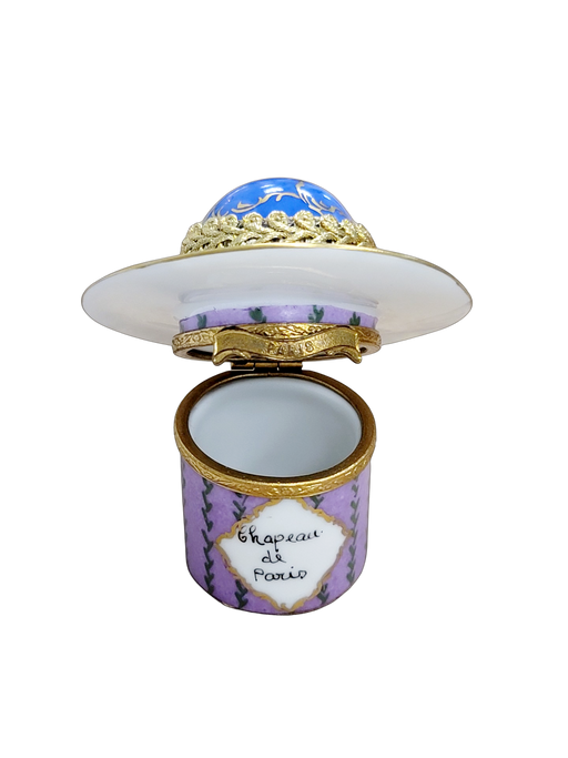 Paris Hat Limoges Box for Fashion Lovers Porcelain Limoges shoe figurine LIMOGES BOXES French Trinket Box