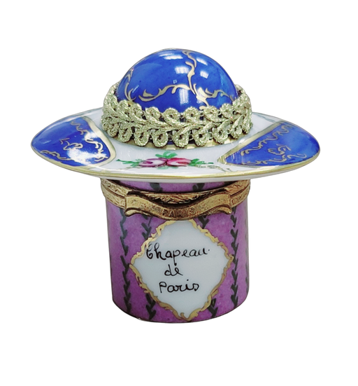 Paris Hat Limoges Box for Fashion Lovers Porcelain Limoges shoe figurine LIMOGES BOXES French Trinket Box