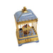 Pastel Blue Love Birds Cage for Romantic Gift Porcelain Limoges bird French Trinket Box