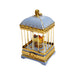 Pastel Blue Love Birds Cage for Romantic Gift Porcelain Limoges bird French Trinket Box