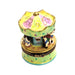 Pastel Green Carousel Figurine for Collectors Porcelain Limoges Carnival French Trinket Box