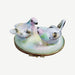 Pastel Pigeons Limoges Box for Nature Lovers Porcelain Limoges pig French Trinket Box