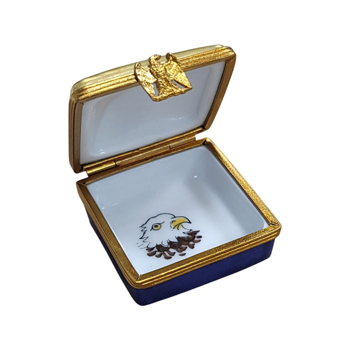 American Flag Limoges Box for Patriots Porcelain Limoges united states patriotic French Trinket Box