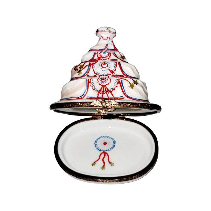 Patriotic Cake Limoges Box for Collectors Porcelain Limoges united patriotic Limoges Imports Limoges Boxes French Trinket Box