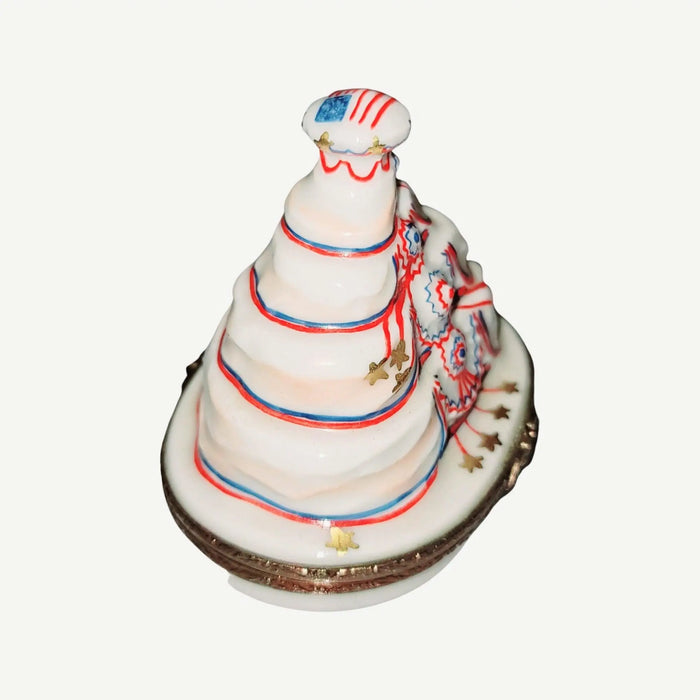 Patriotic Cake Limoges Box for Collectors Porcelain Limoges united patriotic Limoges Imports Limoges Boxes French Trinket Box