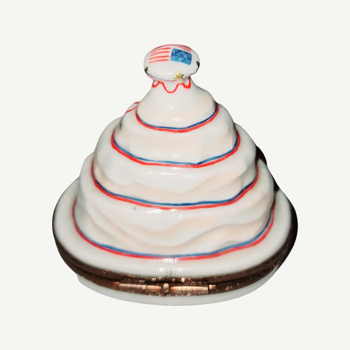 Patriotic Cake Limoges Box for Collectors Porcelain Limoges united patriotic Limoges Imports Limoges Boxes French Trinket Box