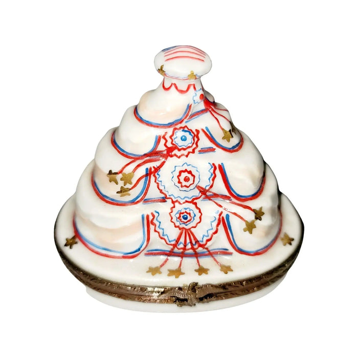 Patriotic Cake Limoges Box for Collectors Porcelain Limoges united patriotic Limoges Imports Limoges Boxes French Trinket Box
