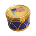 Patriotic Drum American Flag United States Limoges Box Porcelain Figurine-united states music patriotic-CH2P384