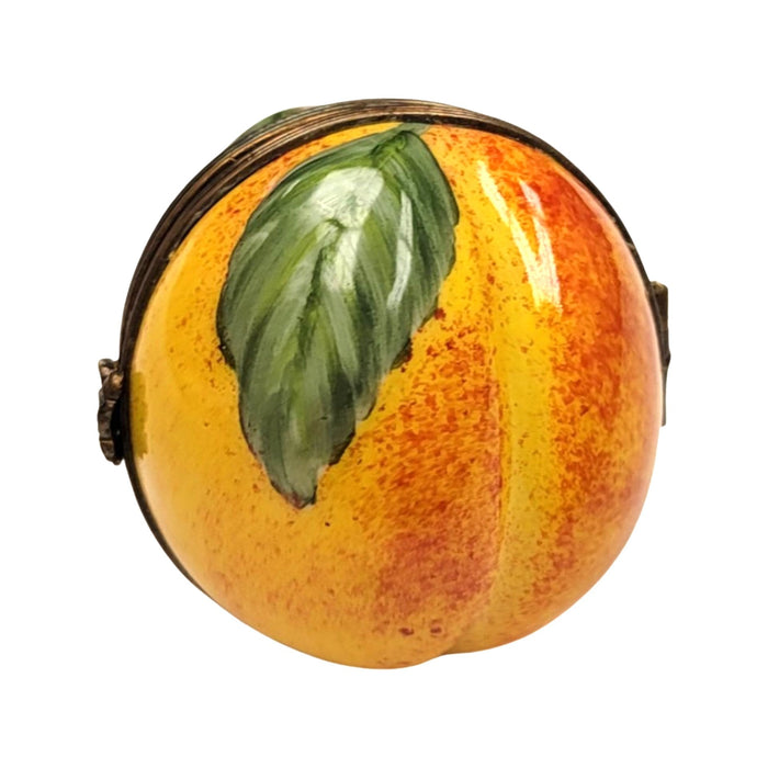 Peach Limoges Box for Collectors Porcelain Limoges Fruit French Trinket Box