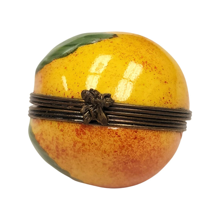 Peach Limoges Box for Collectors Porcelain Limoges Fruit French Trinket Box
