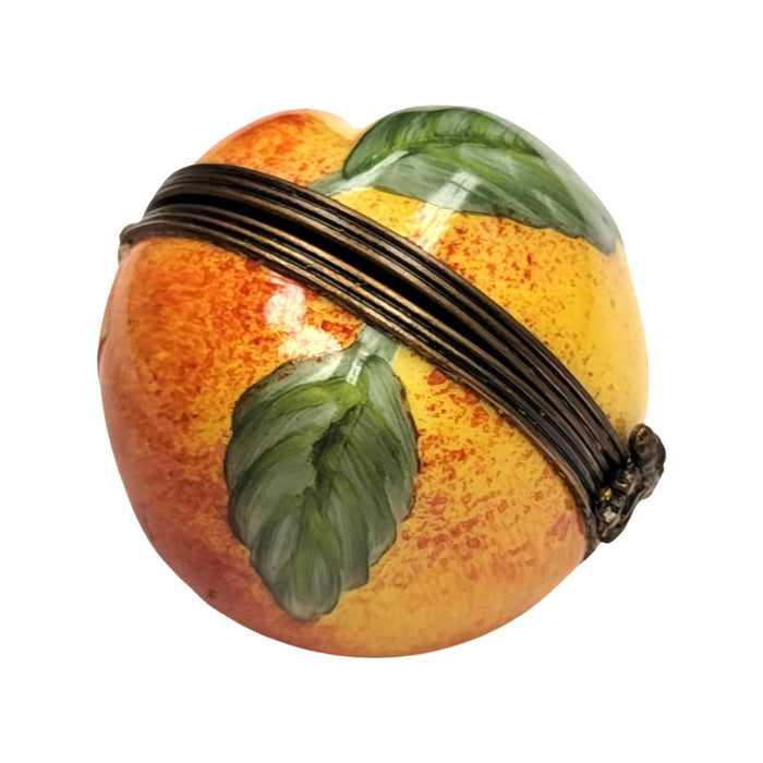 Peach Limoges Box for Collectors Porcelain Limoges Fruit French Trinket Box