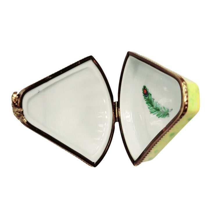 Peacock Feather Limoges Box for Collectors Porcelain Limoges bird shaped French Trinket Box