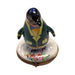 Collectible Penguin with Flowers Tuxedo Limoges box with artisan brushwork