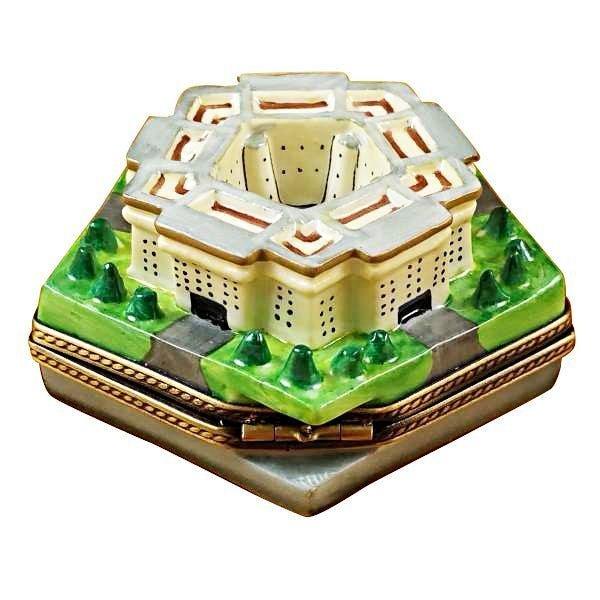 Limoges Pentagon Box for Collectors Porcelain Limoges monuments united states patriotic French Trinket Box
