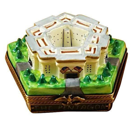 Limoges Pentagon Box for Collectors Porcelain Limoges monuments united states patriotic French Trinket Box