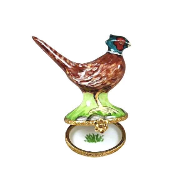 Pheasant Figurine for Nature Lovers Porcelain Limoges wild bird thanksgiving French Trinket Box