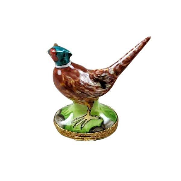 Pheasant Figurine for Nature Lovers Porcelain Limoges wild bird thanksgiving French Trinket Box