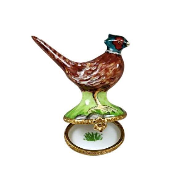 Pheasant Figurine for Nature Lovers Porcelain Limoges wild bird thanksgiving French Trinket Box