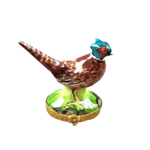 Pheasant Figurine for Nature Lovers Porcelain Limoges wild bird thanksgiving French Trinket Box