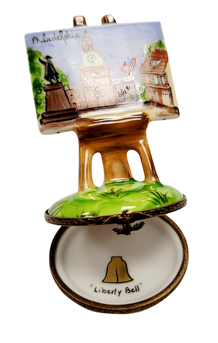 Philadelphia Easel Figurine for Art Lovers Porcelain Limoges Fine Art French Trinket Box