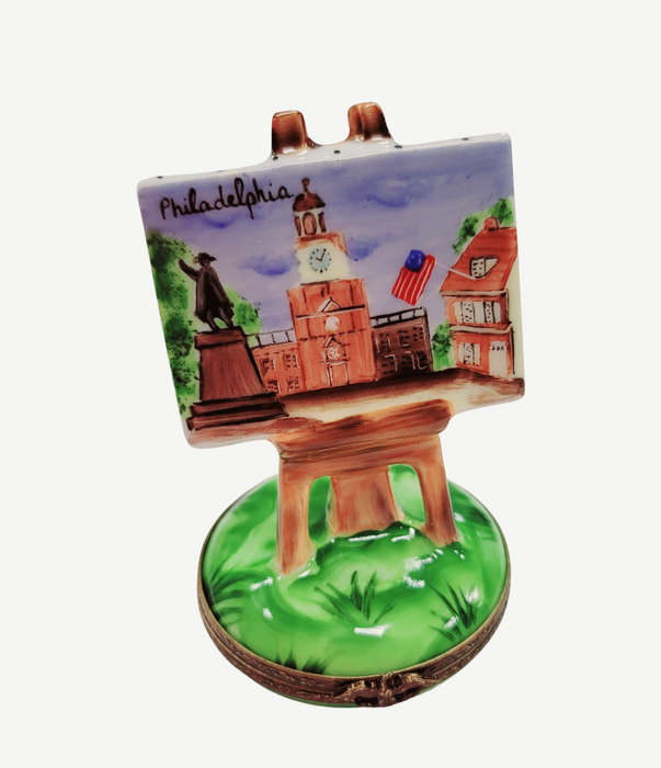 Philadelphia Easel Figurine for Art Lovers Porcelain Limoges Fine Art French Trinket Box