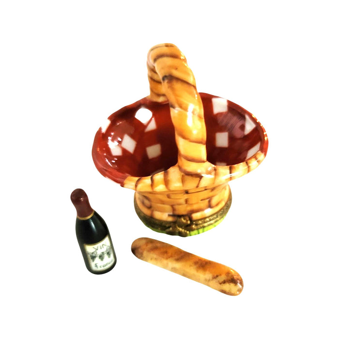 Picnic Basket Limoges Box for Wine Lovers Porcelain Limoges Beach Home French Trinket Box