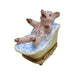 Pig in Bathtub Luxury Porcelain Limoges pig French Trinket Box