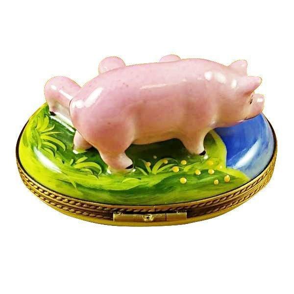 Pig and Babies Limoges Box for Animal Lovers Porcelain Limoges pig French Trinket Box