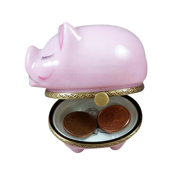 Piggy Bank Delight for Kids Porcelain Limoges baby kids pig French Trinket Box