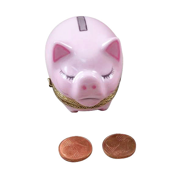 Piggy Bank Delight for Kids Porcelain Limoges baby kids pig French Trinket Box