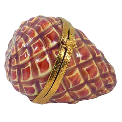 Pine Cone Limoges Box for Home Decor Porcelain Limoges flowers autumn French Trinket Box