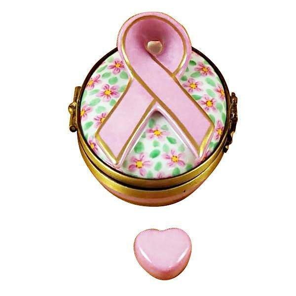 Pink Ribbon Box for Awareness Porcelain Limoges special occasions French Trinket Box