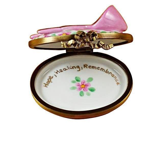 Pink Ribbon Box for Awareness Porcelain Limoges special occasions French Trinket Box