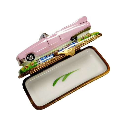 Pink Cadillac Limoges Box for Collectors Porcelain Limoges limoges box moving vehicals car French Trinket Box