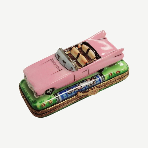 Pink Cadillac Limoges Box for Collectors Porcelain Limoges limoges box moving vehicals car French Trinket Box
