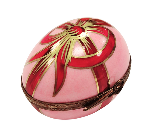 Pink Easter Egg Box for Spring Celebrations Porcelain Limoges rabbit Easter French Trinket Box