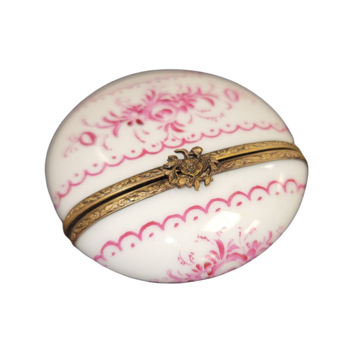 Pink Flat Round Pill-LIMOGES BOXES traditional-CH11M158