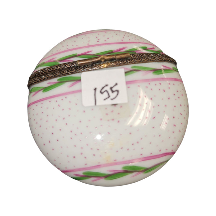 Pink Flat Round Pill-LIMOGES BOXES traditional-CH11M155
