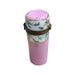 Pink Floral Cylinder Box for Elegant Decor Porcelain Limoges shaped French Trinket Box