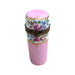 Pink Floral Cylinder Box for Elegant Decor Porcelain Limoges shaped French Trinket Box