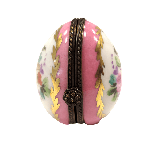 Pink Floral Egg Elegance Box for Home Decor Porcelain Limoges egg French Trinket Box