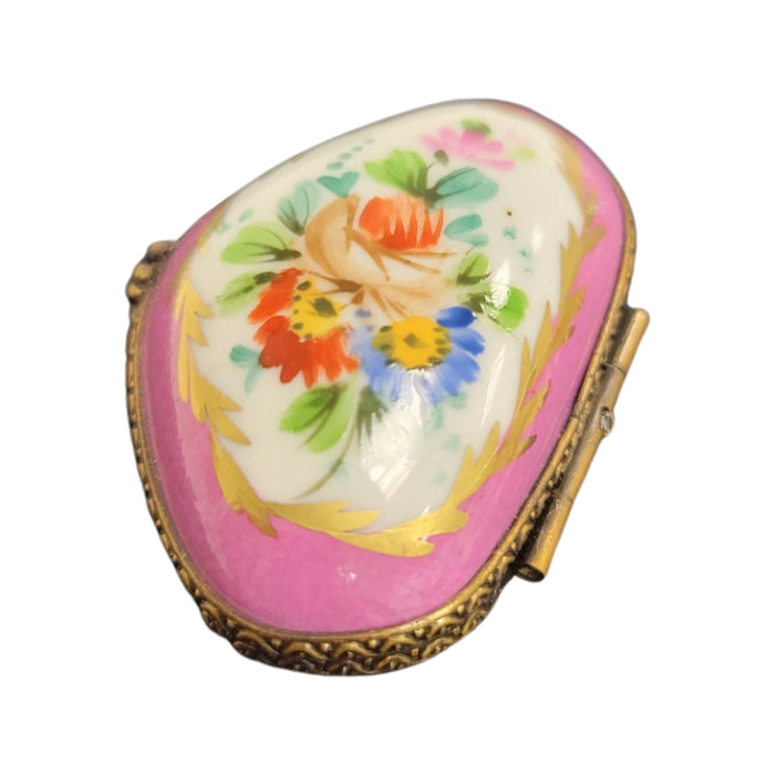 Pink Floral Limoges Box for Elegant Gifting Porcelain Limoges shaped French Trinket Box