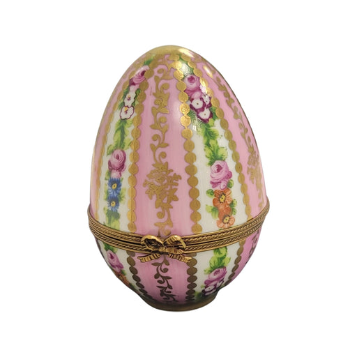 Pink Floral Limoges Egg for Elegant Kitchens Porcelain Limoges egg French Trinket Box